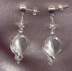 Silver Foil Twists, 22x16mm, Earrings